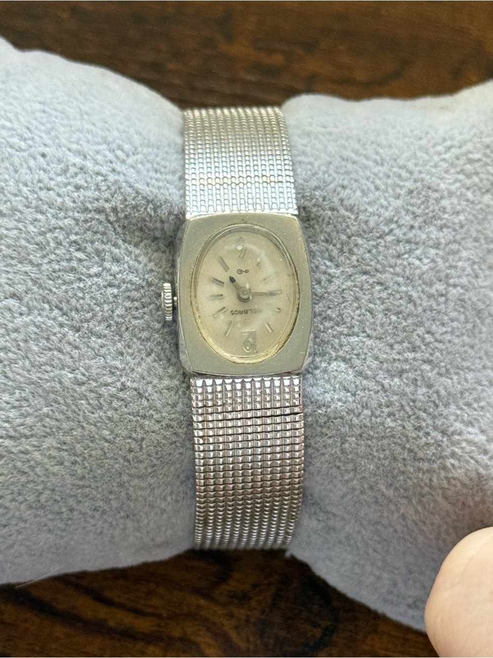 Classic Helbros Ladies Silver Mesh Band Watch